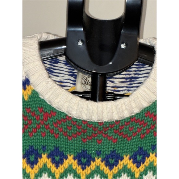 GH Bass Sweater Vintage Large Cotton/ramie Mix Snowflake Design - Picture 7 of 14